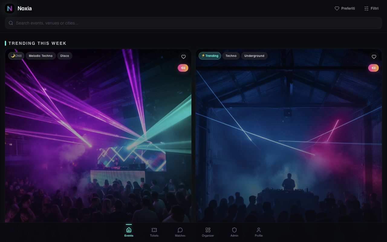 Noxia events: trending nights with genre tags